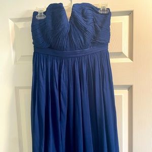 J. Crew Strapless Royal Blue Pleated Gown
